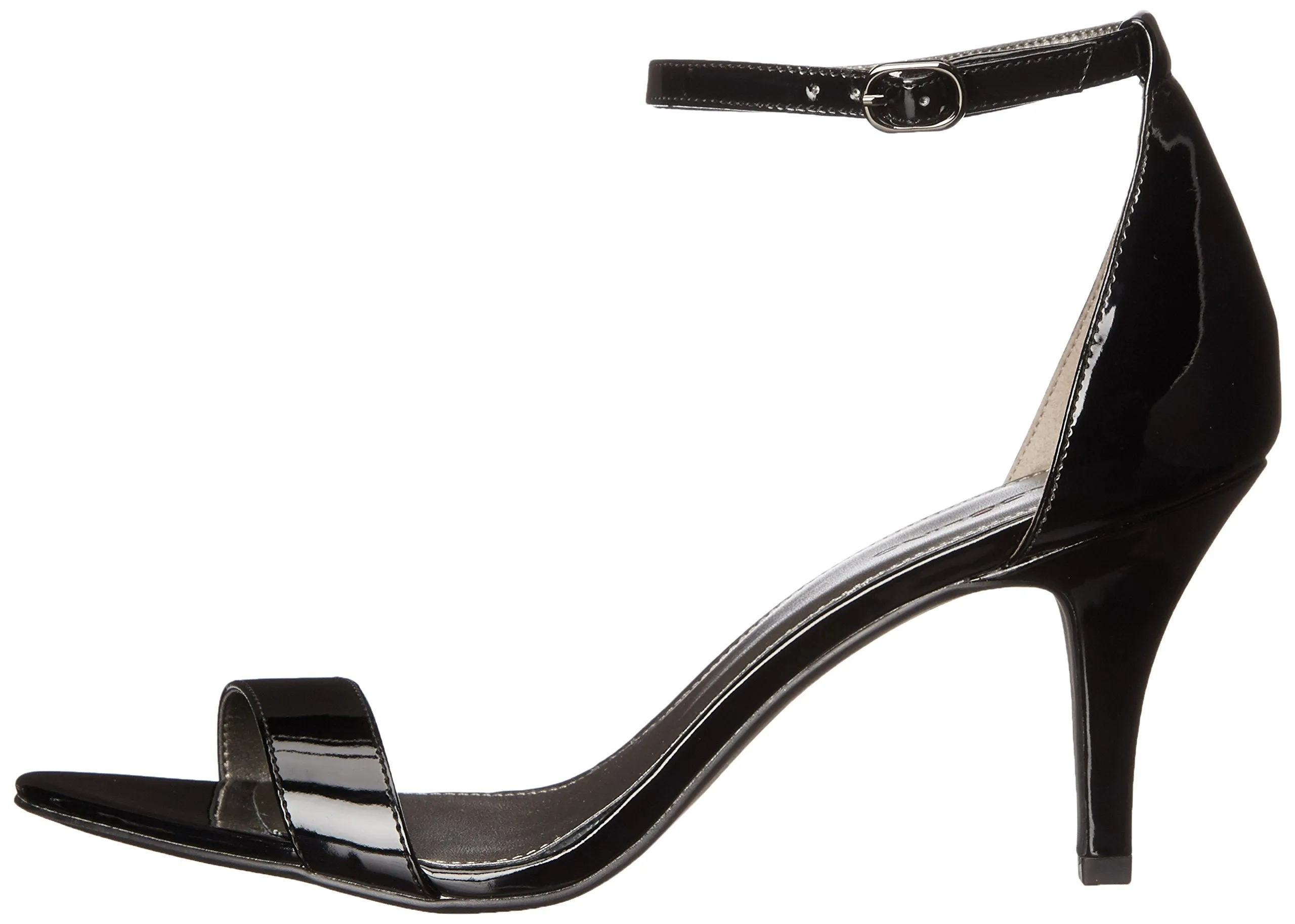 11 Madia Heeled Black Fashion Patent Ankle Mid Best deal Bandolino Tested Strap Sandals Toe Open