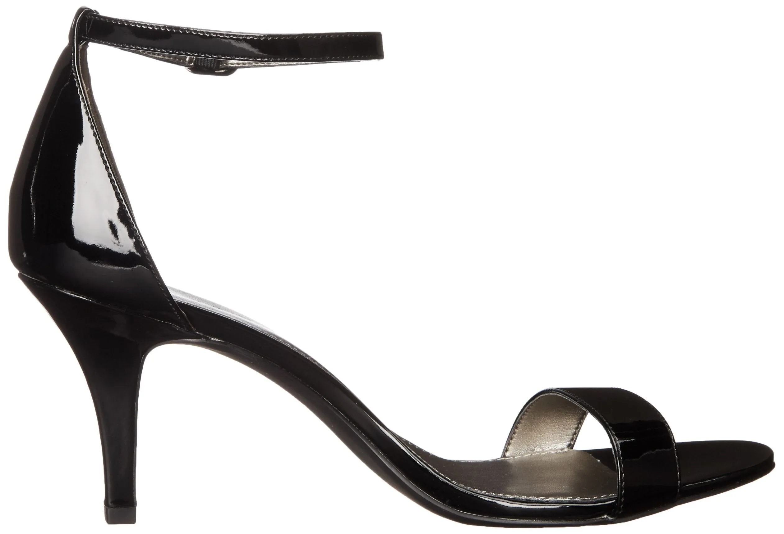 11 Madia Heeled Black Fashion Patent Ankle Mid Best deal Bandolino Tested Strap Sandals Toe Open