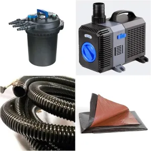 1300 Gallon Pressurized Filter Pond Kit Create Water Garden Fish Pond Approx Size 11 x 8 x 2 Deep | DIY Large Backyard Fishpond