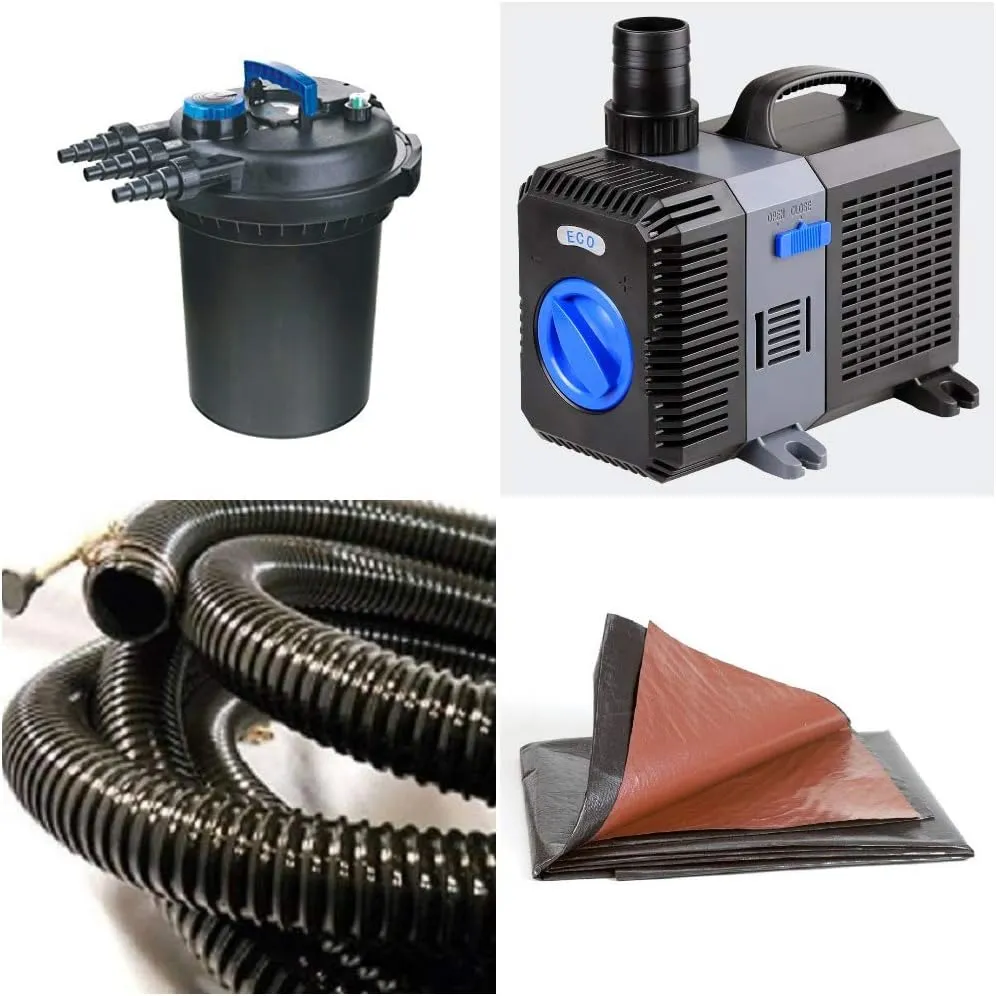 1300 Gallon Pressurized Filter Pond Kit Create Water Garden Fish Pond Approx Size 11 x 8 x 2 Deep | DIY Large Backyard Fishpond