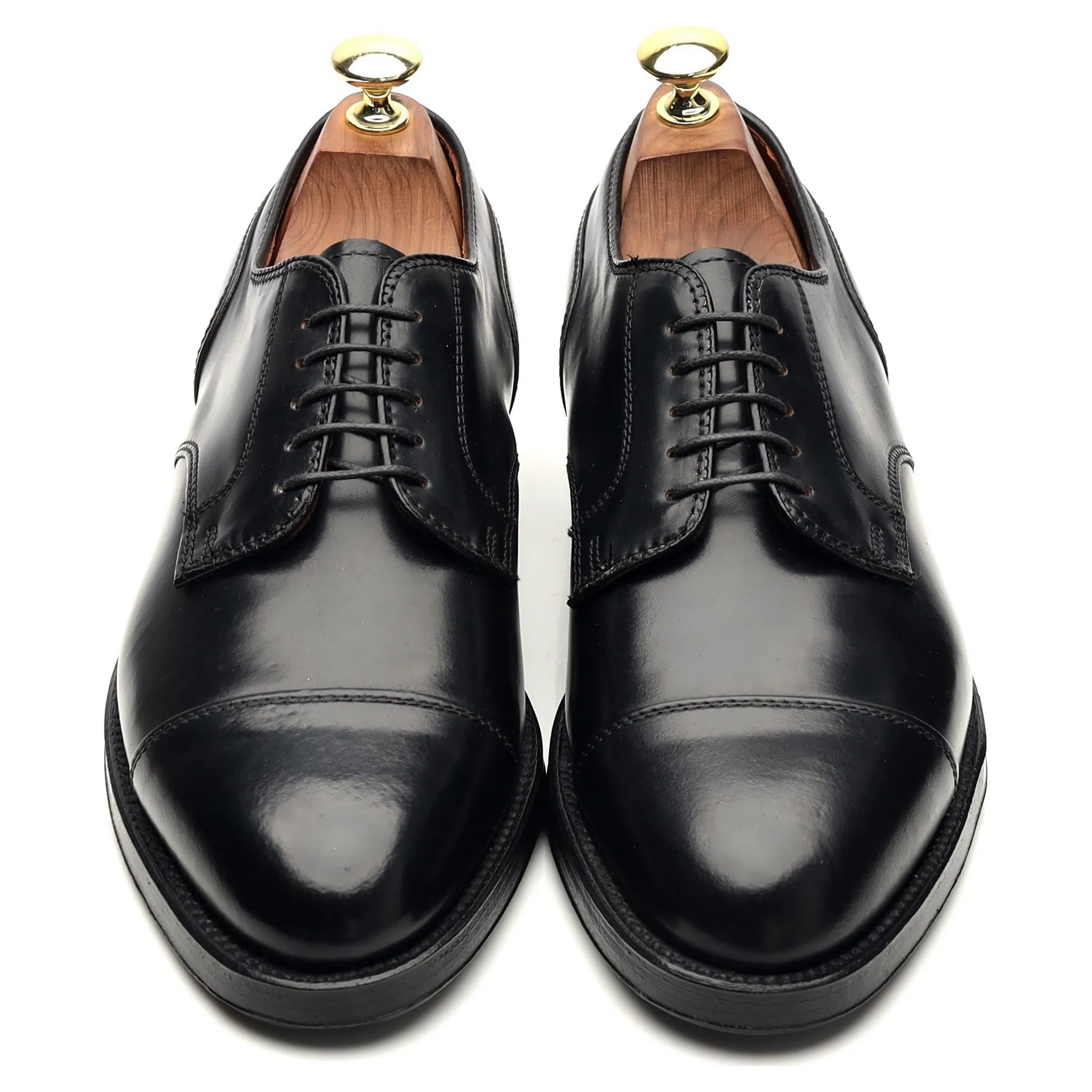'2161' Black Cordovan Leather Cap Toe Derby UK 7 US 8 D