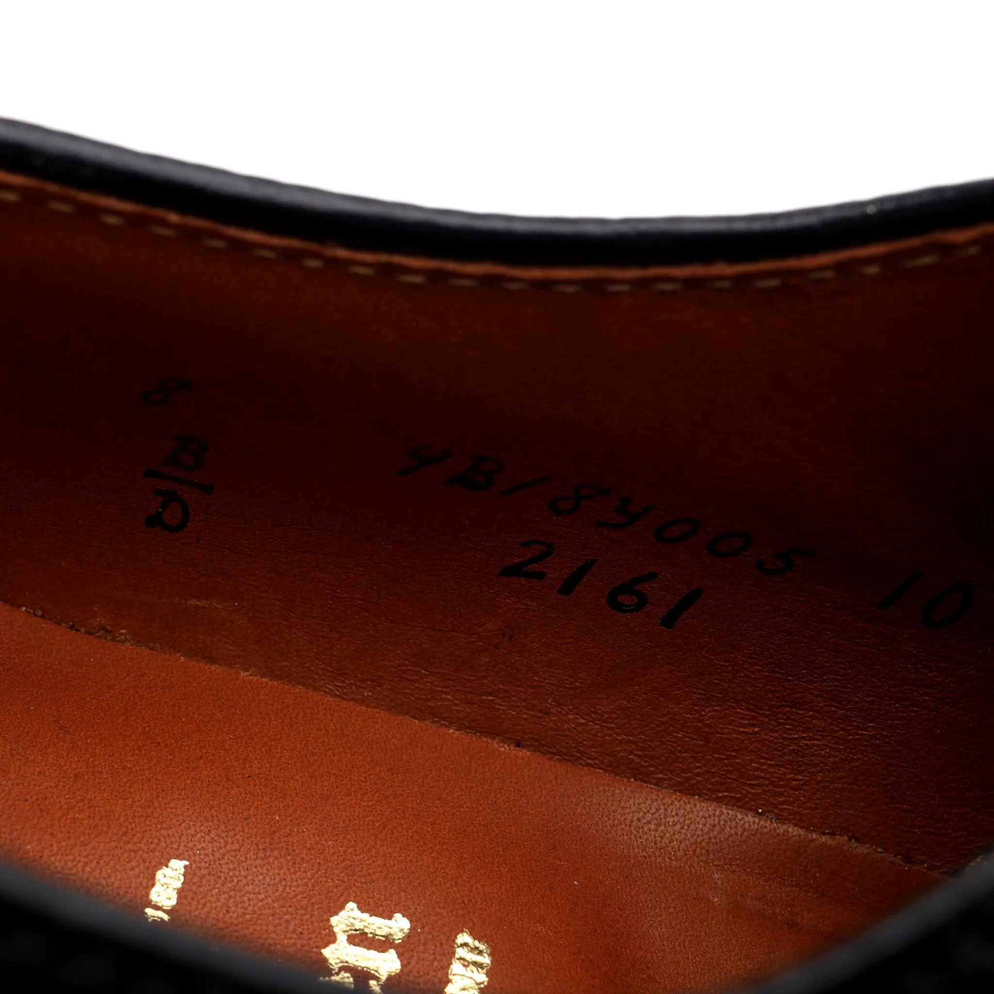 '2161' Black Cordovan Leather Cap Toe Derby UK 7 US 8 D