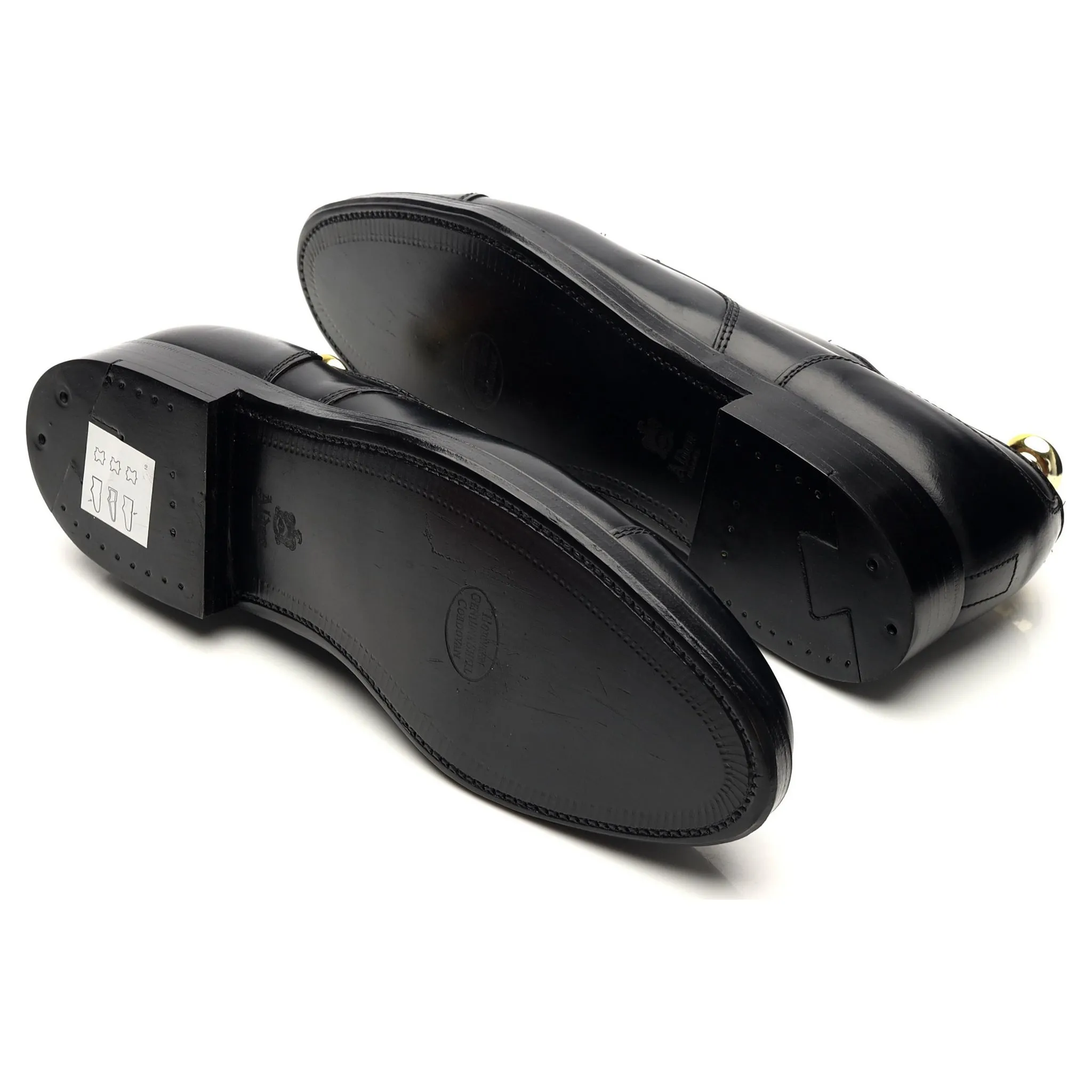 '2161' Black Cordovan Leather Cap Toe Derby UK 7 US 8 D