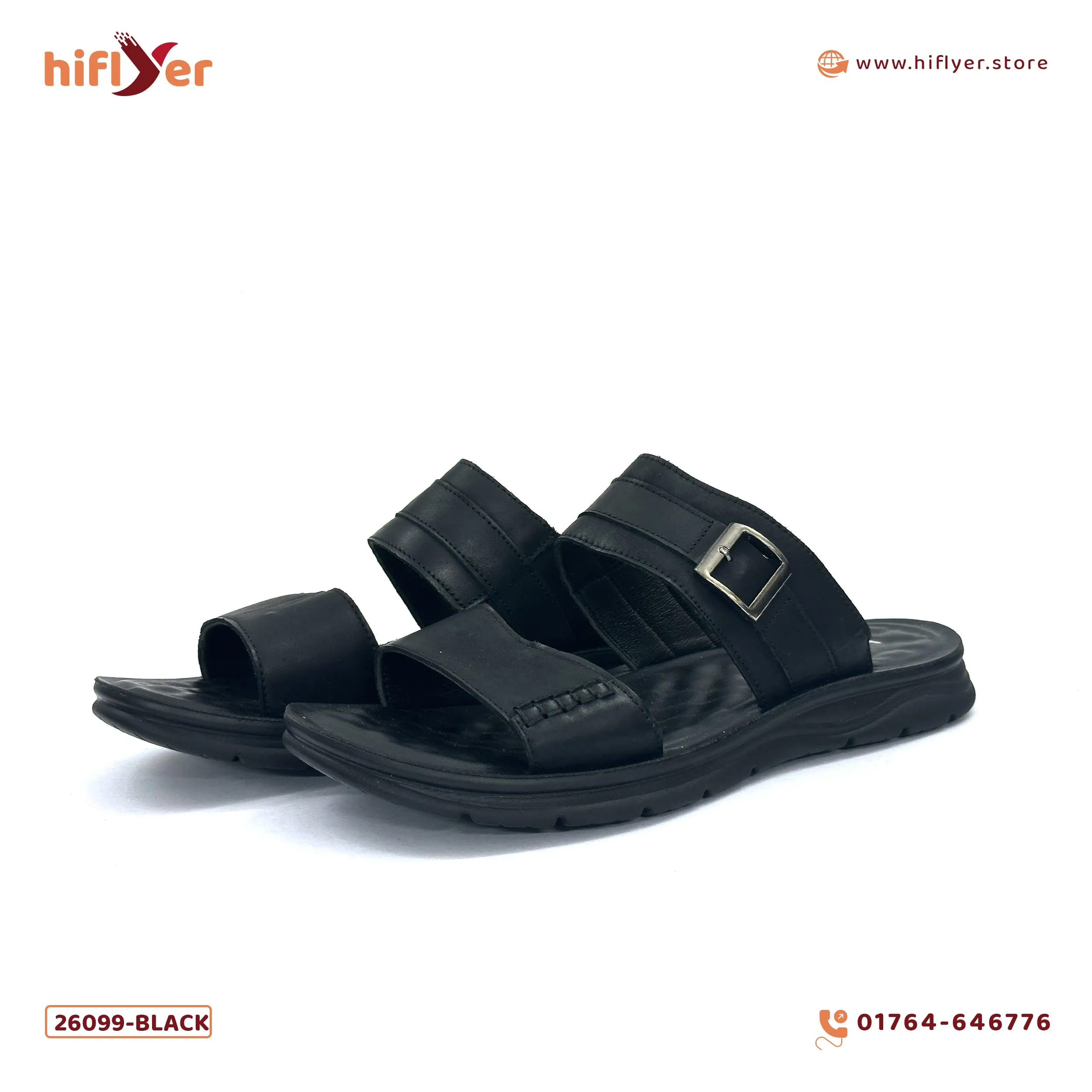 26099-Black Premium High-Quality Men's sandal