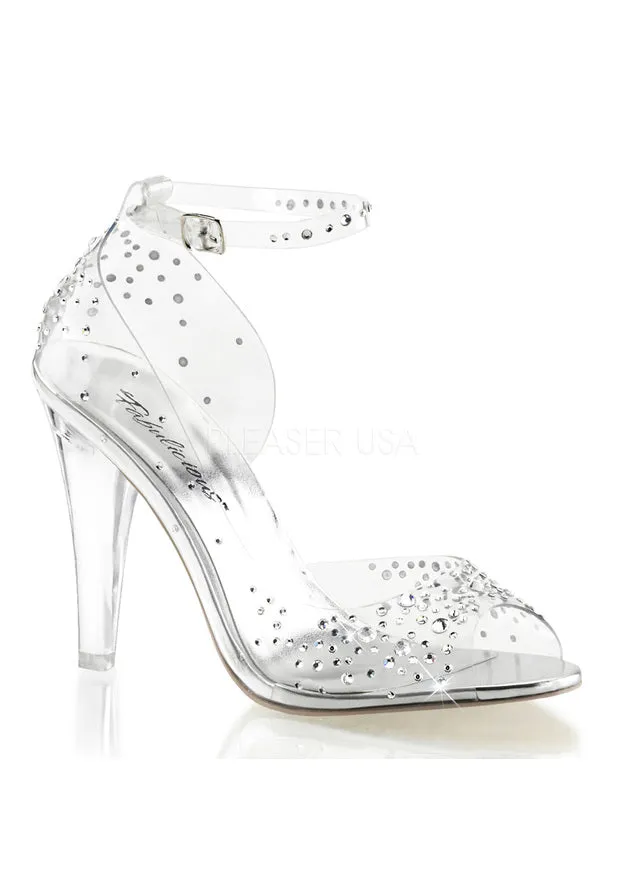 4 1/2" Heel Open Toe Ankle Strap d'Orsay Sandal w/RS