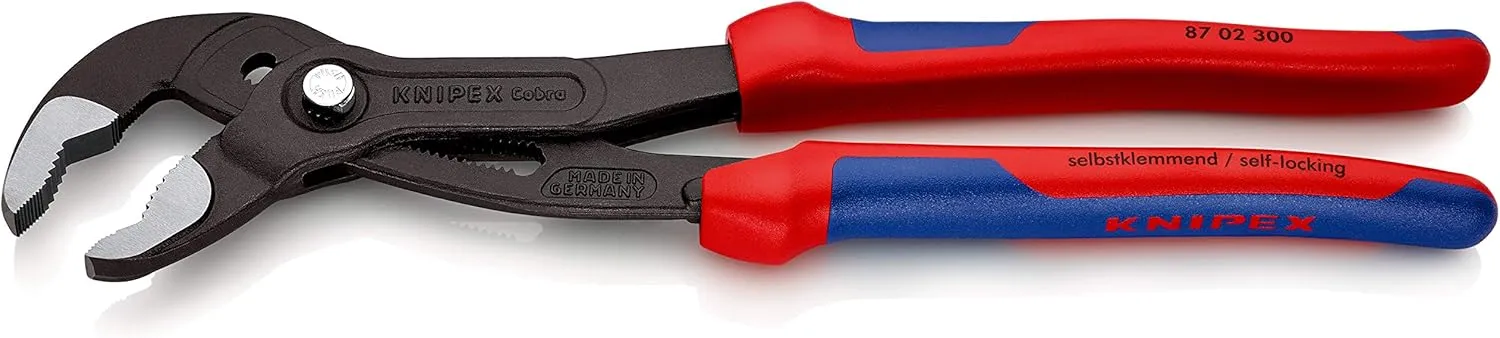 87 02 300 SB Water Pump Pliers "Cobra" 11, 81" with Soft Handle In Blister Packaging