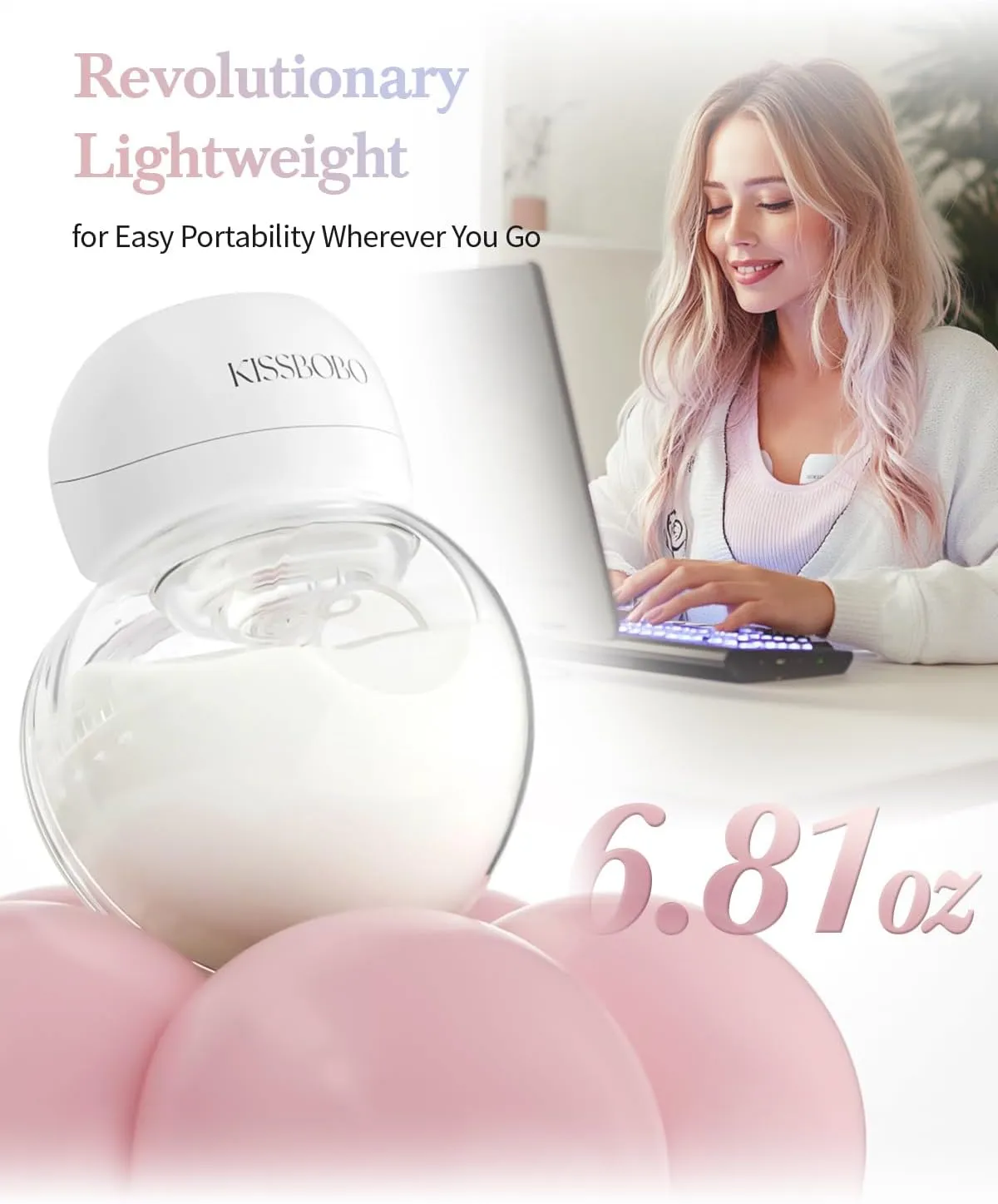 ABP-1508 Hands Free Breast Pump Wearable with Storage Bag, Wearable Breastfeeding Pump Strong Suction, Low Noise, 3 Modes & 9 Levels,with 21/24mm Insert/Flange (Red, 2 Pack)