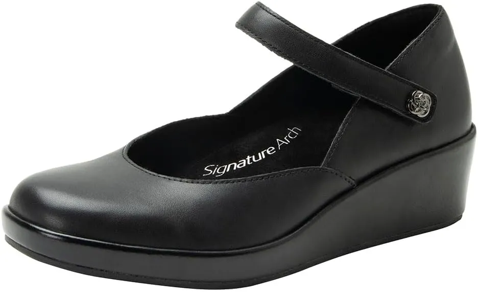 Alegria Women's Hayes Leather Wedge Mary Jane Pump