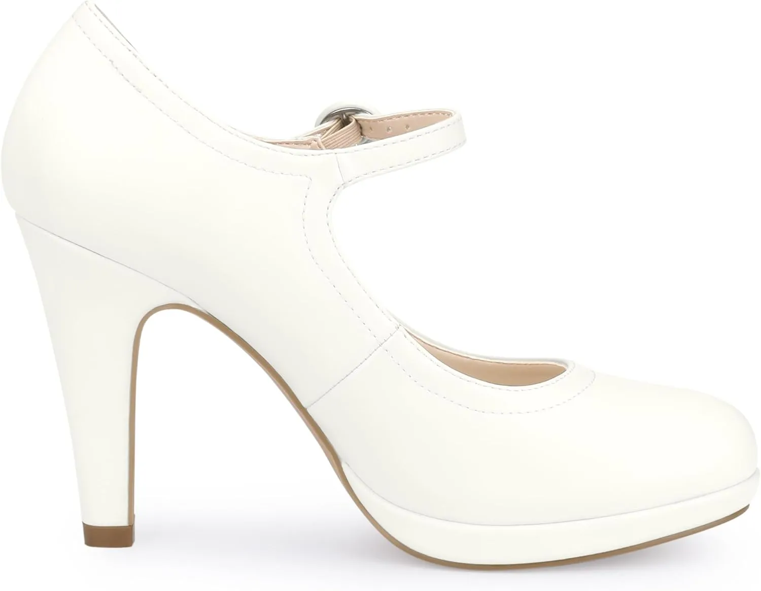 Allegra K Women's Platform Round Toe Ankle Strap Mary Jane Shoes Pump Stiletto Heel Pumps