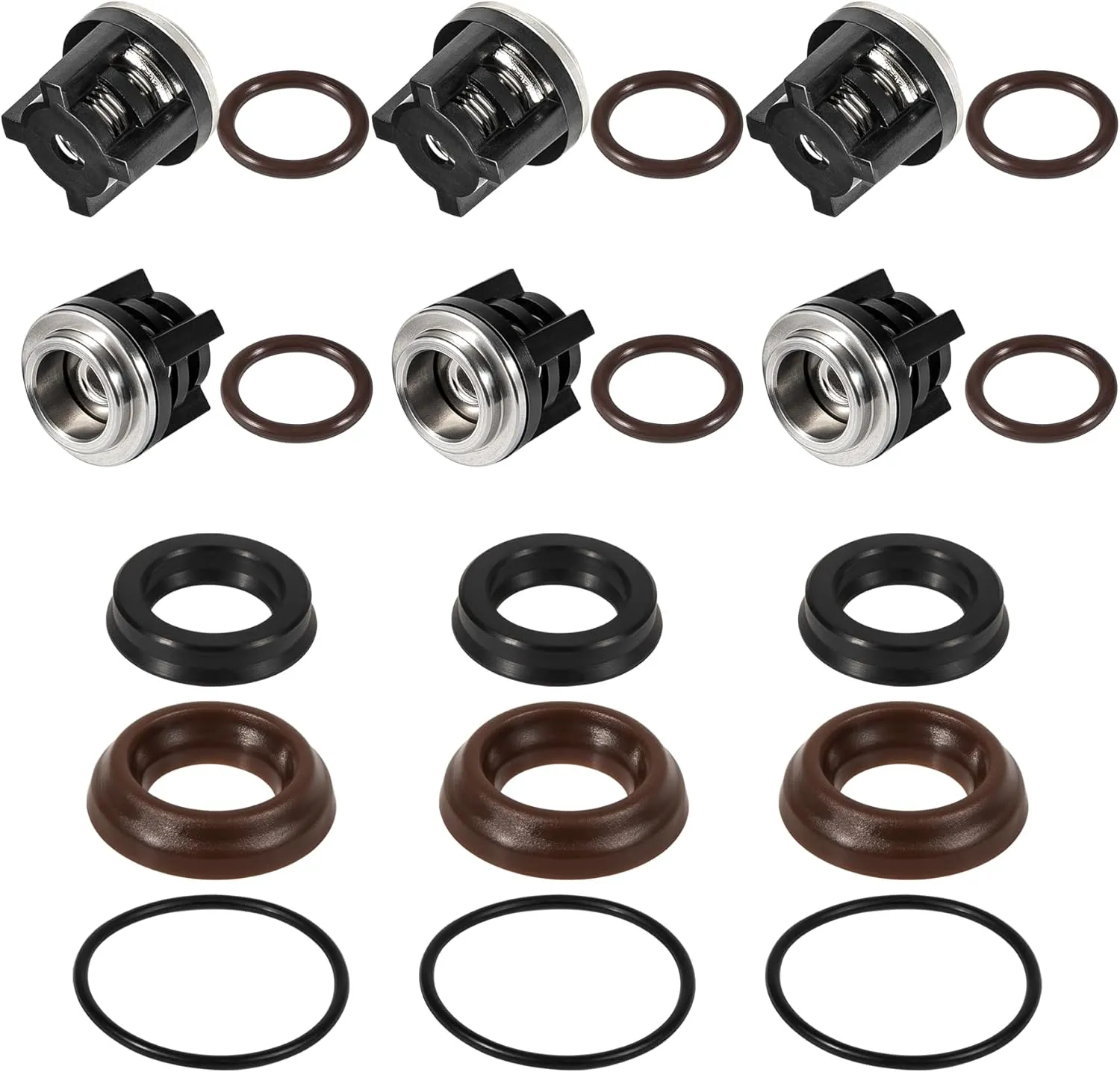 AR1828 Water Pump Check Valves Kit & AR1857 Pressure Washer Packing Kit Compatible with Annovi Reverberi 18mm RK, RKA, RKV, XRC, Replace Mi-T-M 70-0177