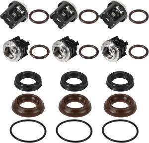 AR1828 Water Pump Check Valves Kit & AR1857 Pressure Washer Packing Kit Compatible with Annovi Reverberi 18mm RK, RKA, RKV, XRC, Replace Mi-T-M 70-0177