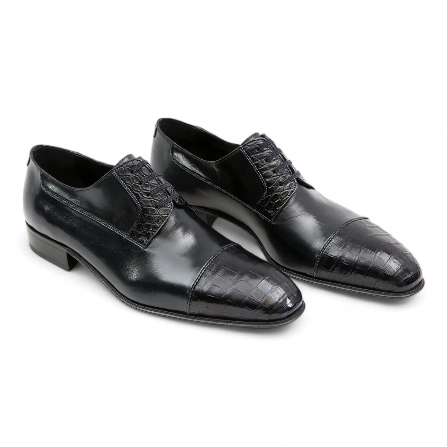 Artioli Oscar Men's Luxury Italian Shoes Alligator / Kangaroo Leather Derby (ART1028)