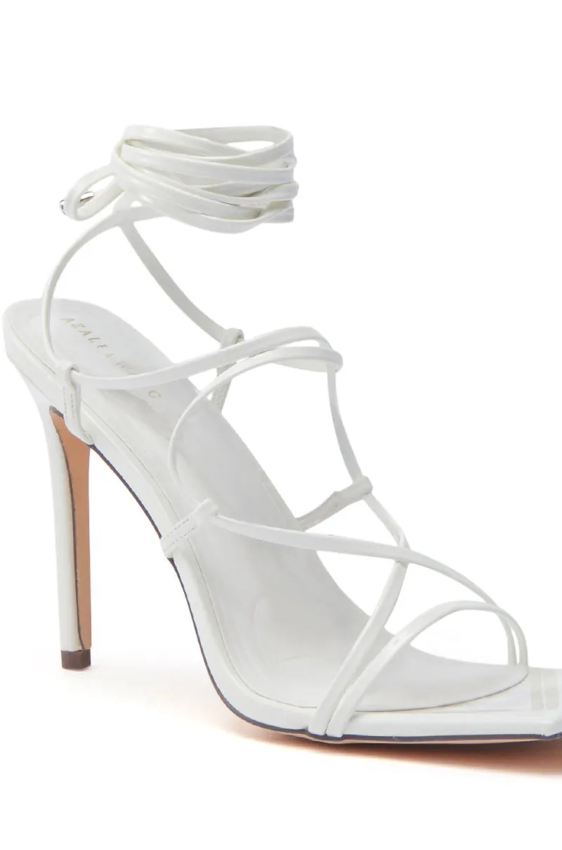 AZALEA WANG LAURA WHITE STILETTO SANDAL