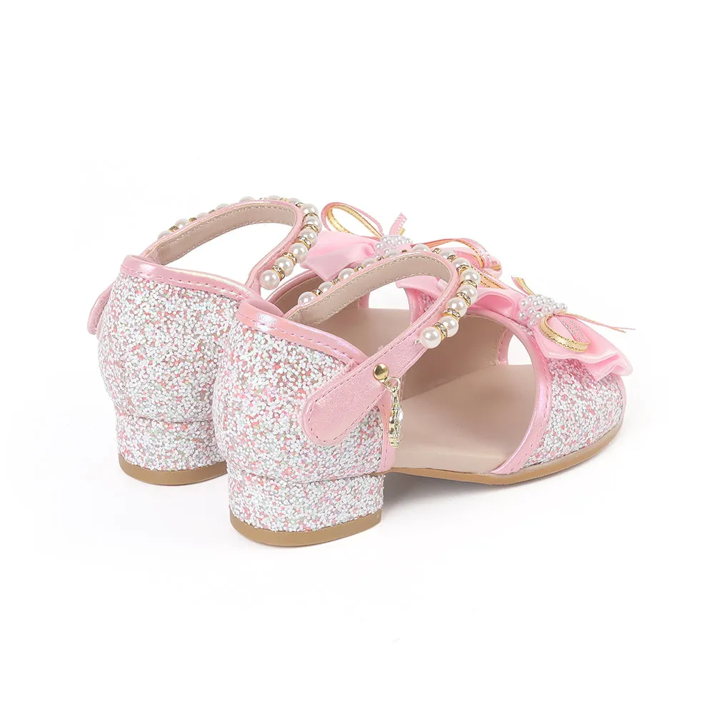 Baby's Breath Luna Open-Toe Kids Dress Shoes (White Pink)