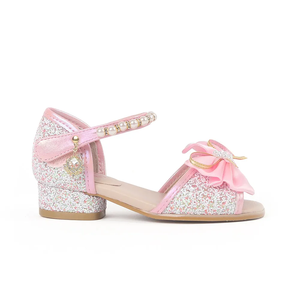 Baby's Breath Luna Open-Toe Kids Dress Shoes (White Pink)