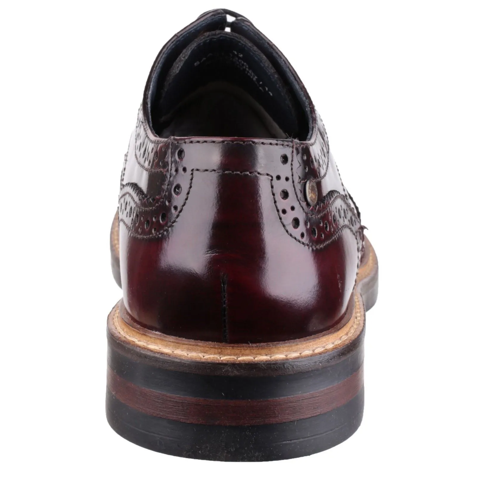 Base London Men's Woburn Hi-Shine Brogue Shoe in Bordo
