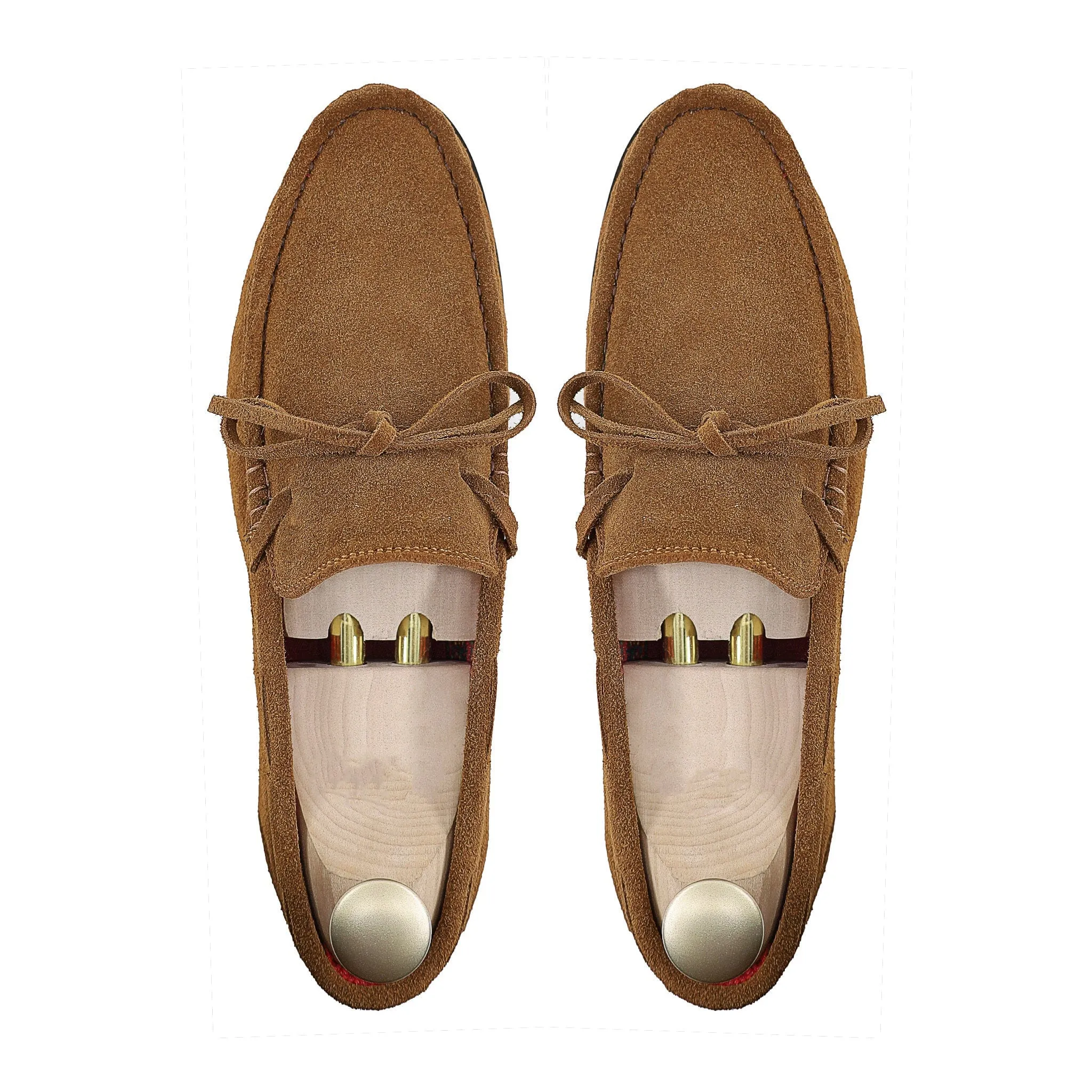 Bespoke Men's Suede Leather Cognac Loafer