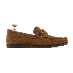 Bespoke Men's Suede Leather Cognac Loafer