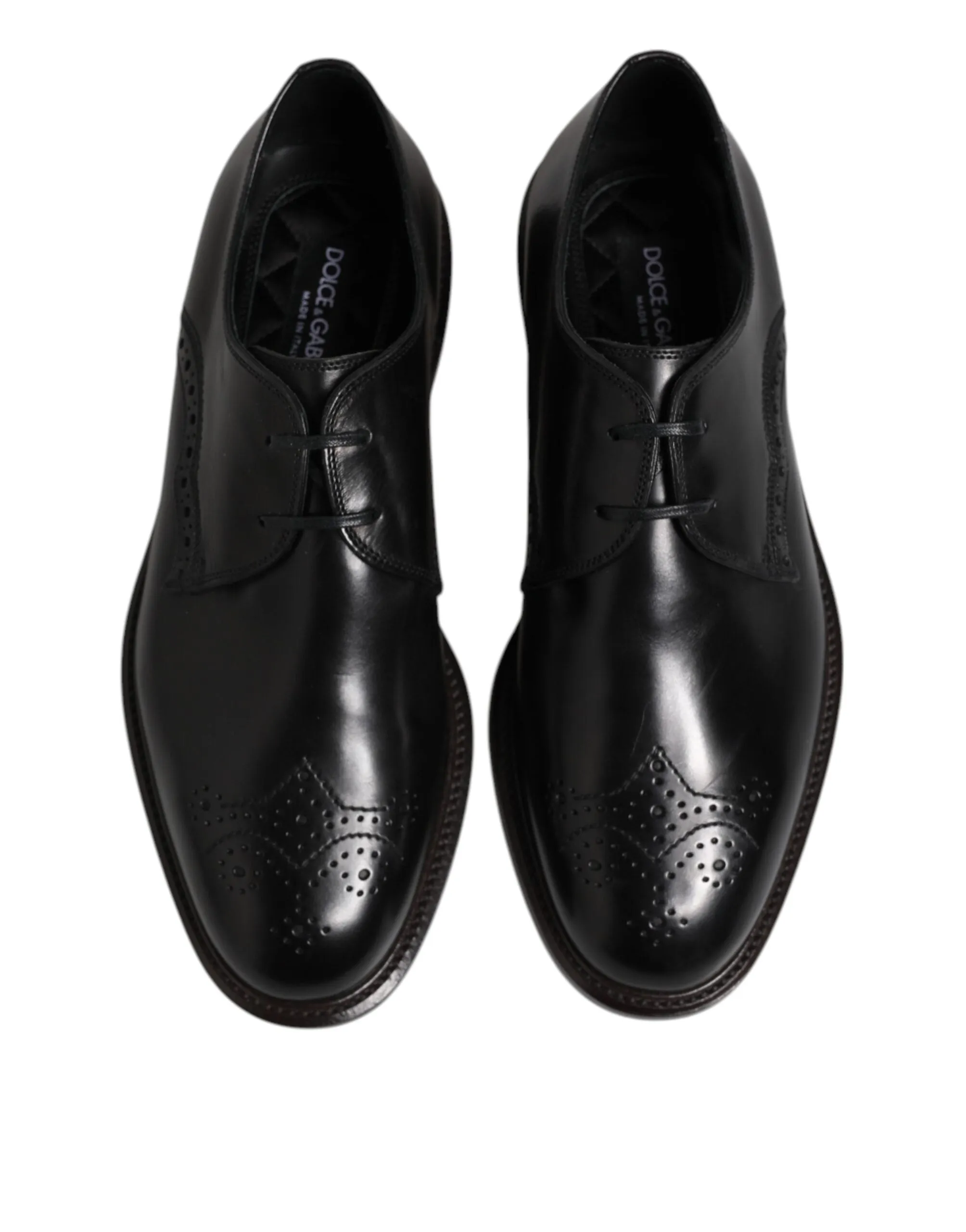 Black Derby Dolce Gabbana Free returns Leather Wingtip Shoes Formal Winter sale &