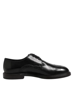 Black Derby Dolce Gabbana Free returns Leather Wingtip Shoes Formal Winter sale &