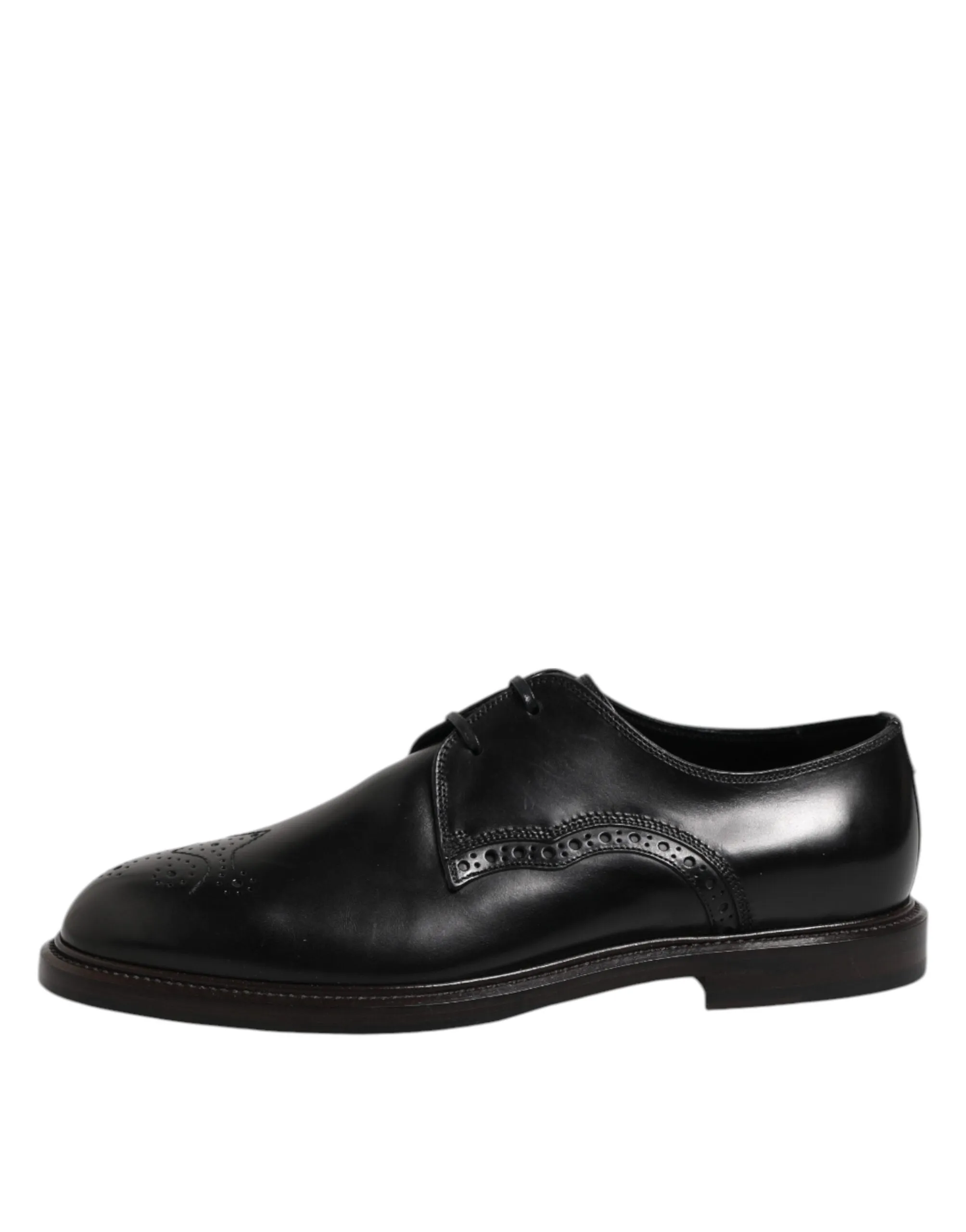 Black Derby Dolce Gabbana Free returns Leather Wingtip Shoes Formal Winter sale &