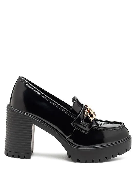 Block Heeled Chunky Loafers