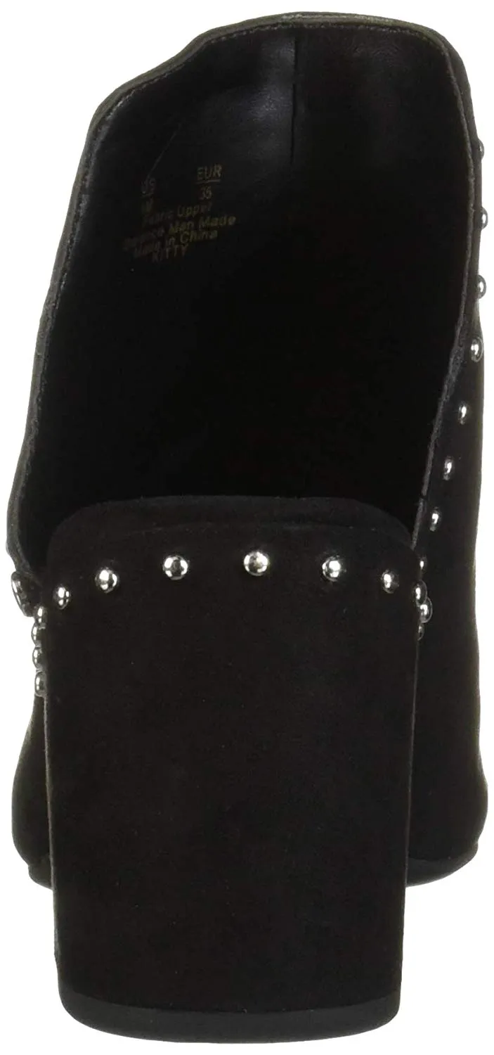 Block Sandals Slip (7, Women's Black On Microsuede) Heel Studded Global shipping network Edelman Circus Open Kitty Sam Toe Durable by
