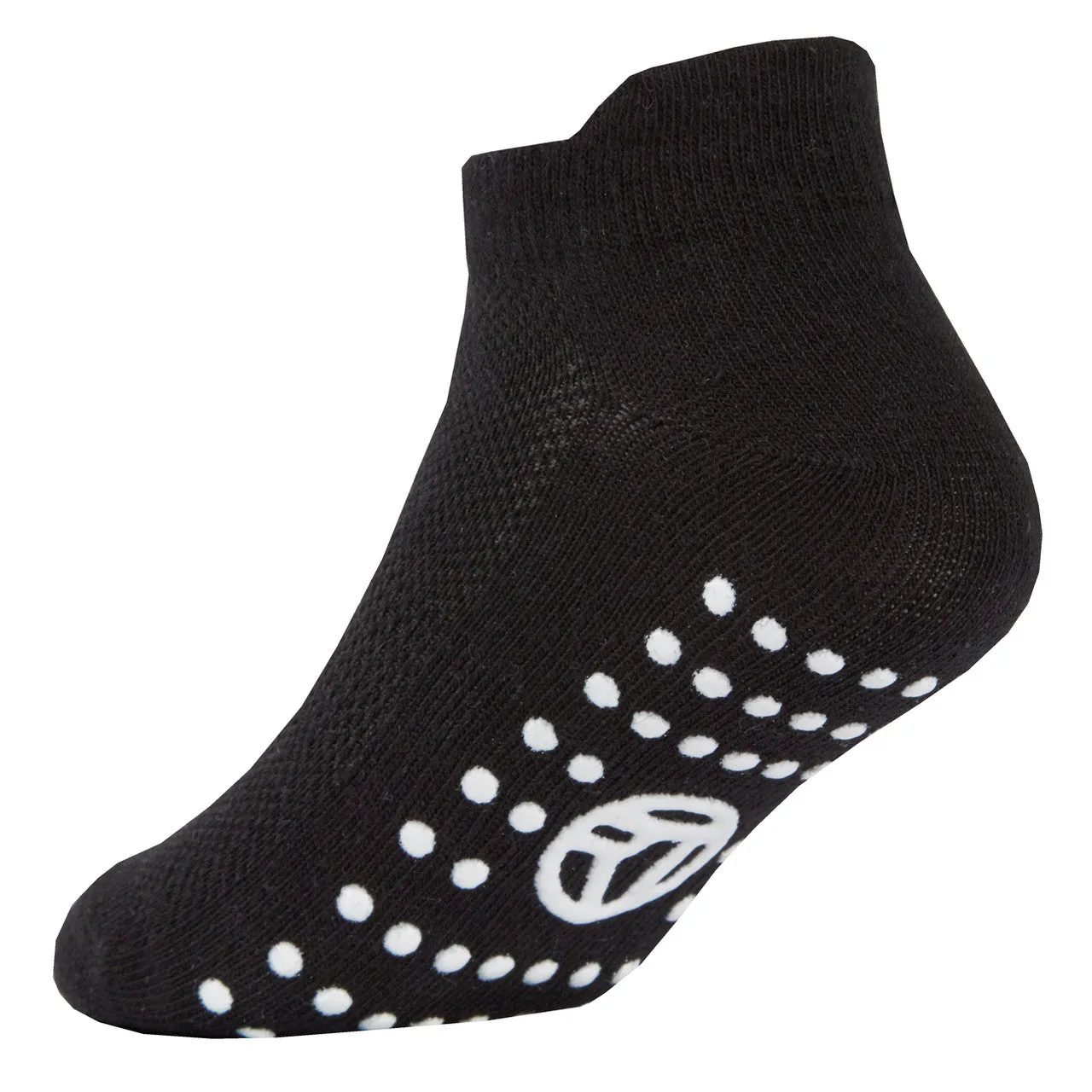 Boys Sport Trainer Liners Socks With Non Slip Sole Grip Black 3 Pairs