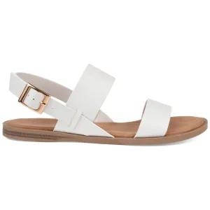 Brinley Co. Womens Dual Strap Open-Toe Sandal White, 7 Regular US