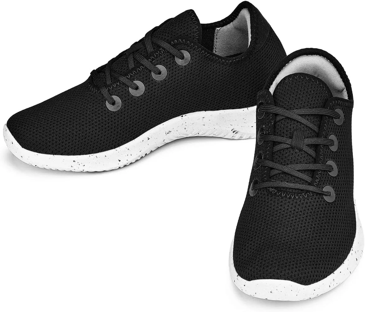 CALTO Men's Invisible Height Increasing Elevator Shoes - Ultra Lightweight Knitted Sporty Sneakers - 2.4 Inches Taller