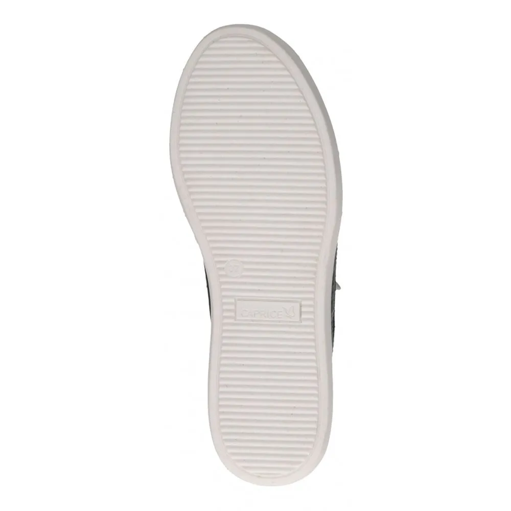 Caprice Ocean Comb Leather Trainer with Side Zip