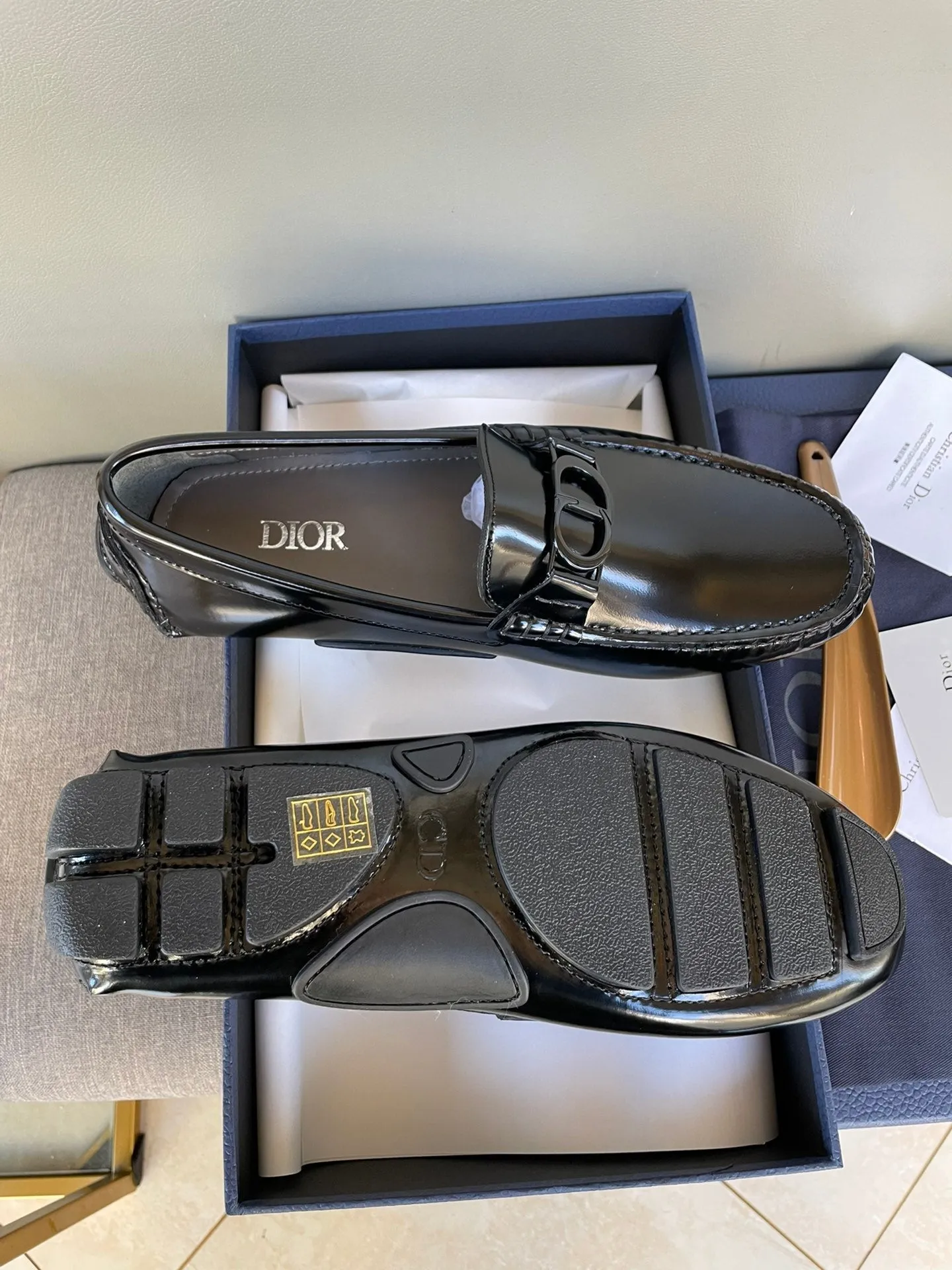 CD ODÉON LOAFER BLACK POLISHED CALFSKIN