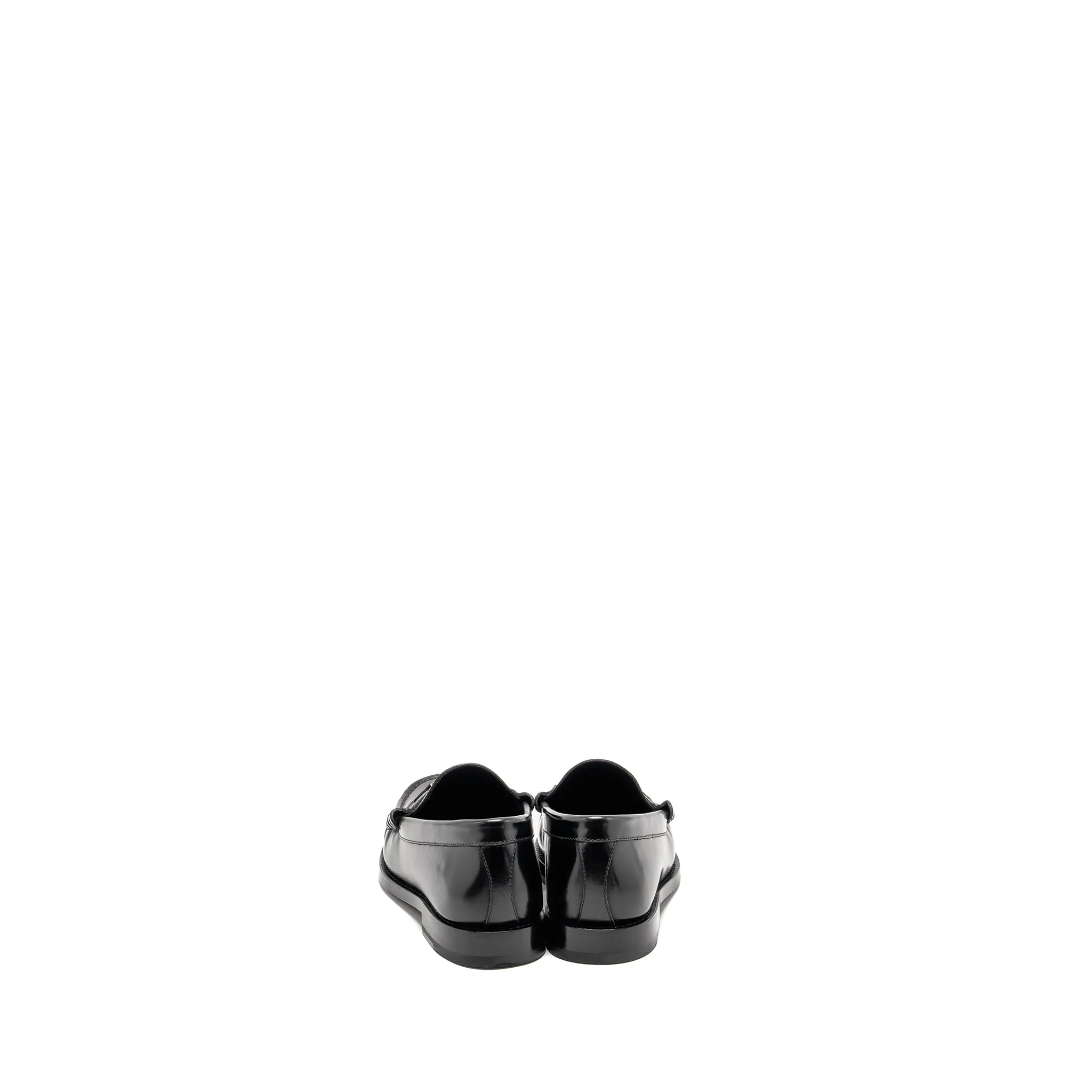 Celine Size 37 Triomphe Loafer Polished Calfskin Black GHW
