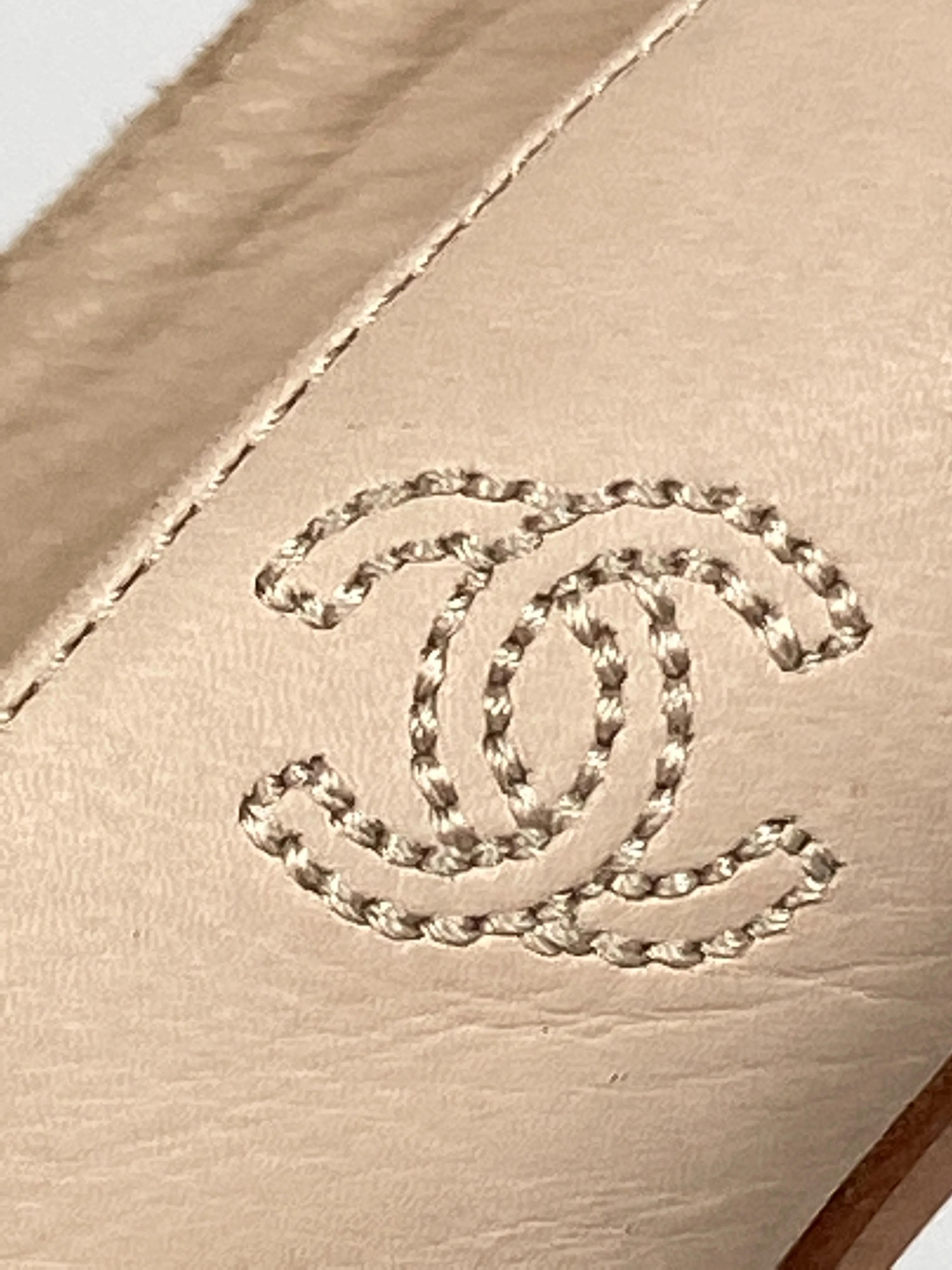 CHANEL - BEIGE LEATHER CHAIN PLATFORM SLINGBACK PUMPS - SZ 36C