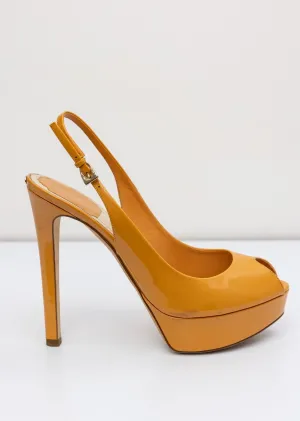 CHRISTIAN DIOR Orange Sling-back Open-toed Pumps