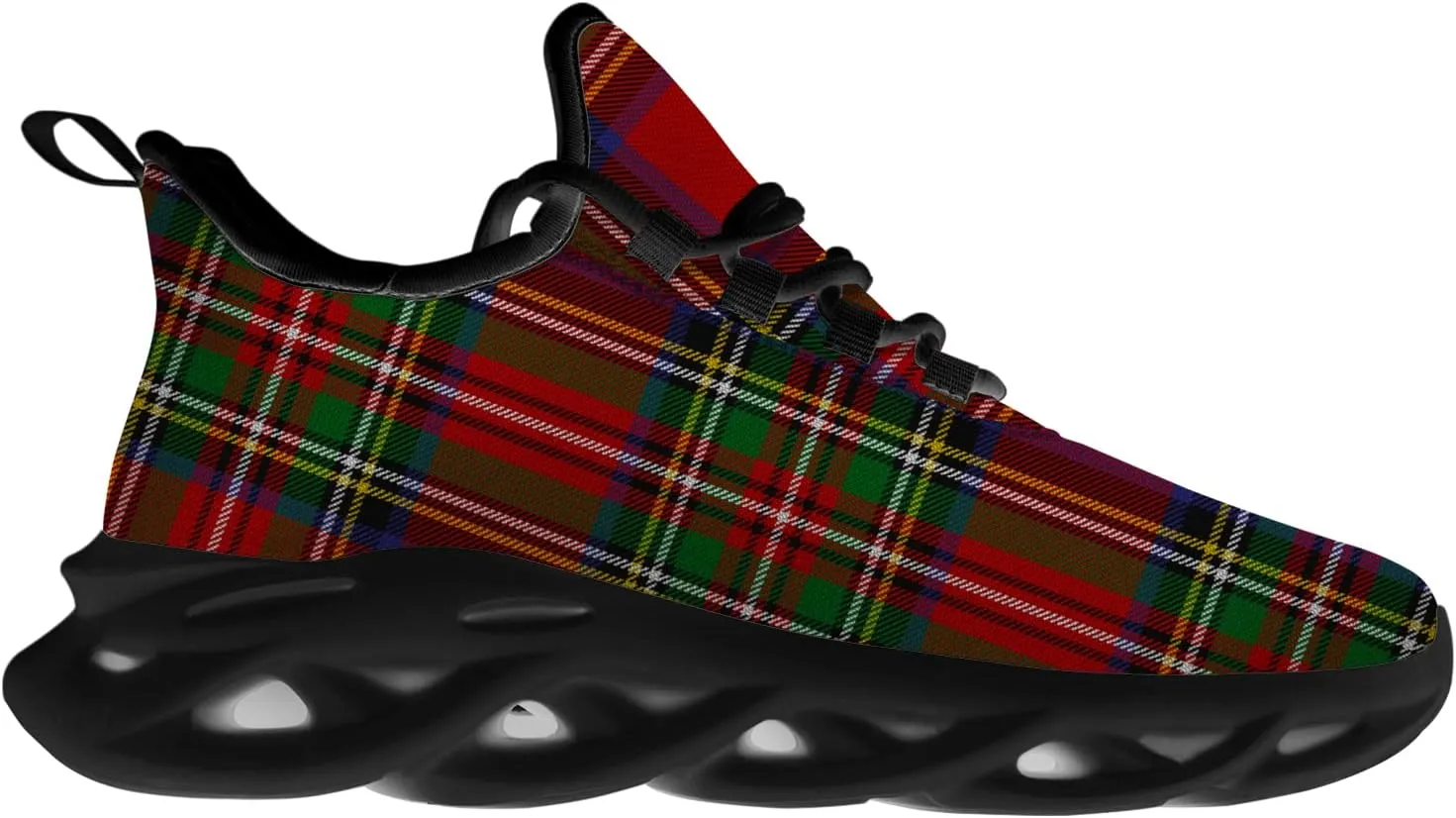 Ciadoon Plaid Shoes for Men Women Road Running Shoes Sport Walking Tennis Sneakers Athletic Shoes Gifts for Boy Girl