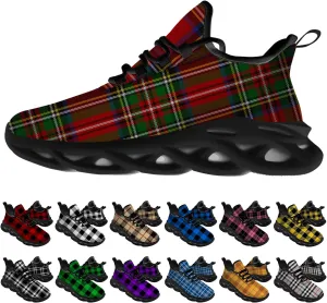 Ciadoon Plaid Shoes for Men Women Road Running Shoes Sport Walking Tennis Sneakers Athletic Shoes Gifts for Boy Girl