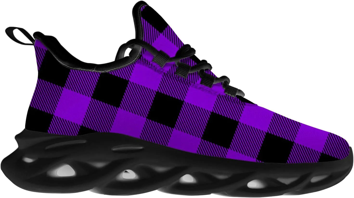 Ciadoon Plaid Shoes for Men Women Road Running Shoes Sport Walking Tennis Sneakers Athletic Shoes Gifts for Boy Girl