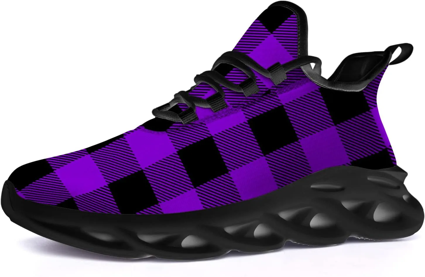 Ciadoon Plaid Shoes for Men Women Road Running Shoes Sport Walking Tennis Sneakers Athletic Shoes Gifts for Boy Girl