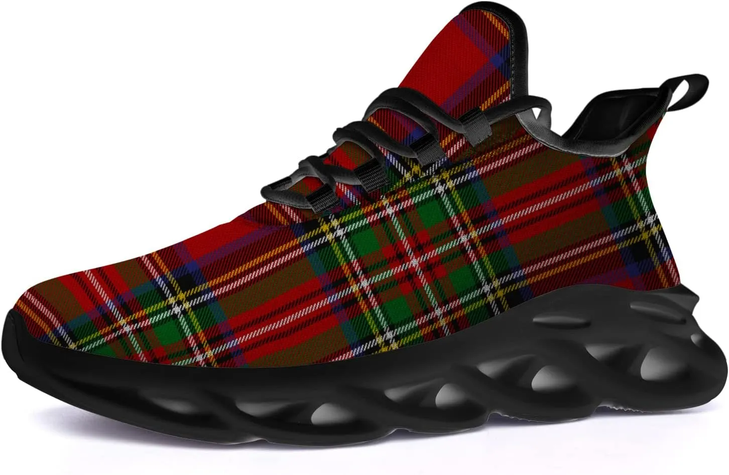 Ciadoon Plaid Shoes for Men Women Road Running Shoes Sport Walking Tennis Sneakers Athletic Shoes Gifts for Boy Girl