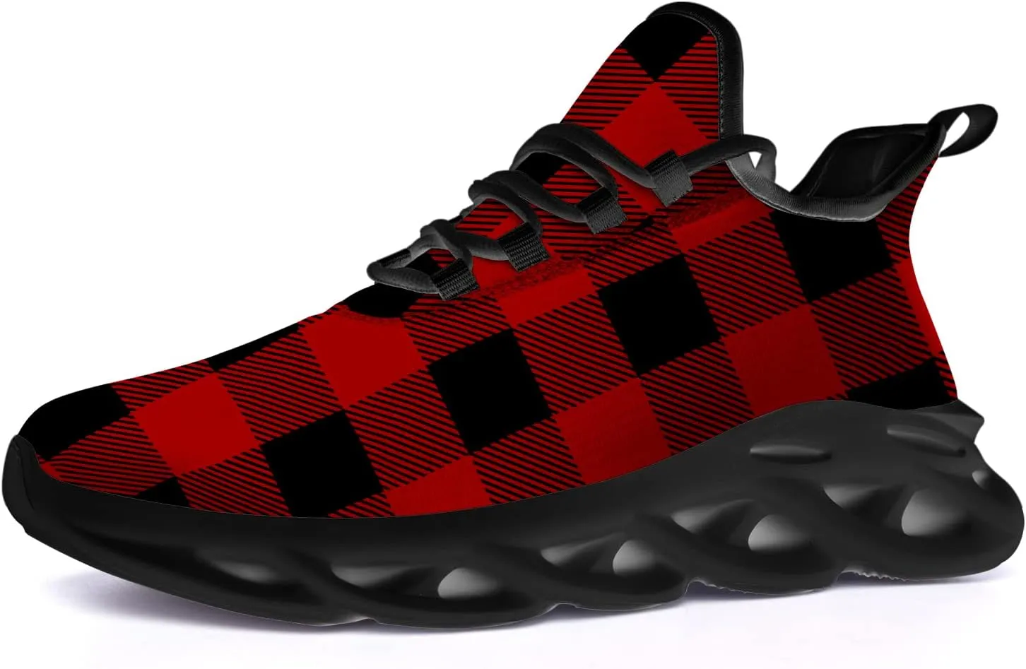 Ciadoon Plaid Shoes for Men Women Road Running Shoes Sport Walking Tennis Sneakers Athletic Shoes Gifts for Boy Girl
