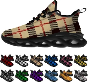 Ciadoon Plaid Shoes for Men Women Road Running Shoes Sport Walking Tennis Sneakers Athletic Shoes Gifts for Boy Girl