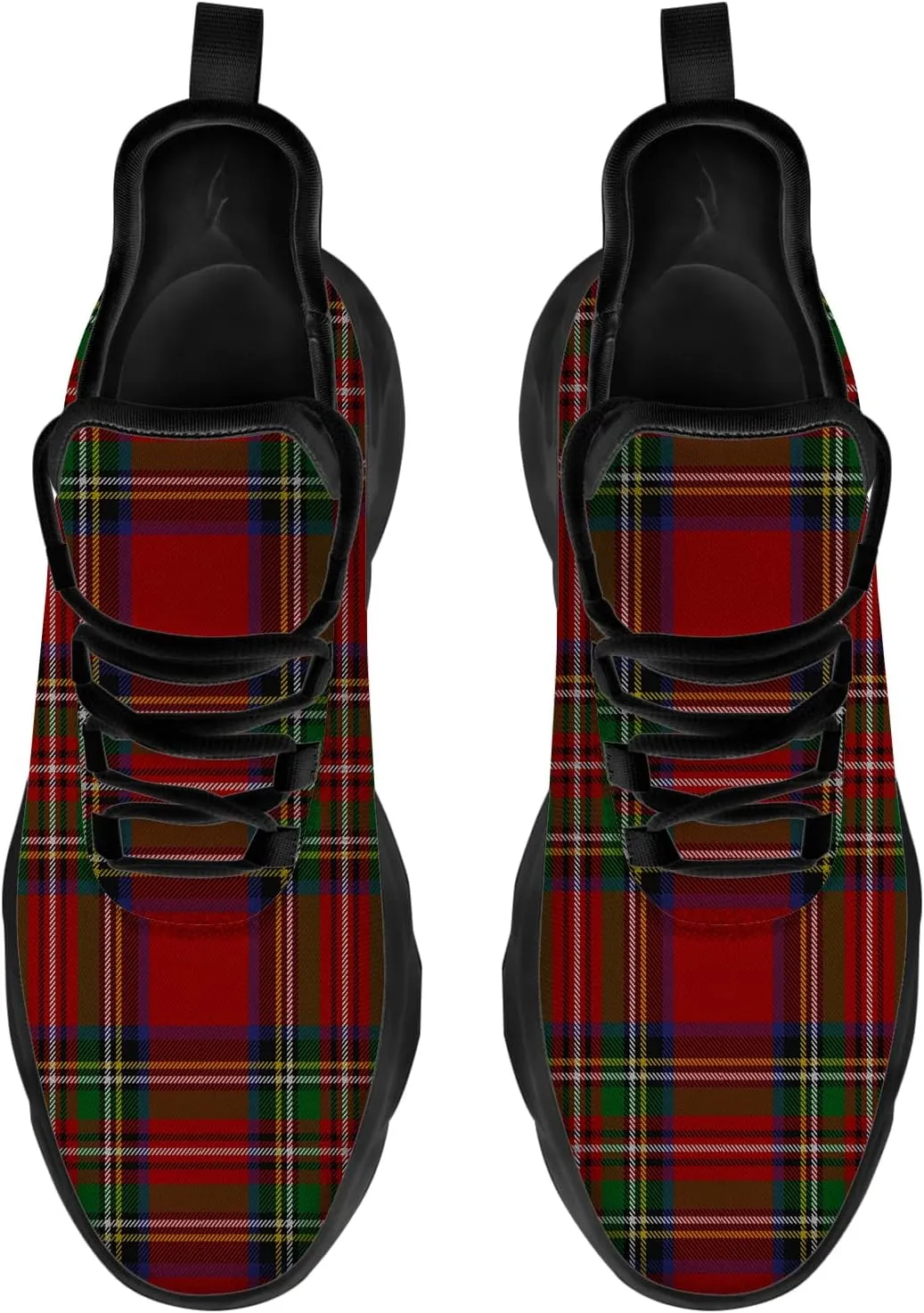 Ciadoon Plaid Shoes for Men Women Road Running Shoes Sport Walking Tennis Sneakers Athletic Shoes Gifts for Boy Girl