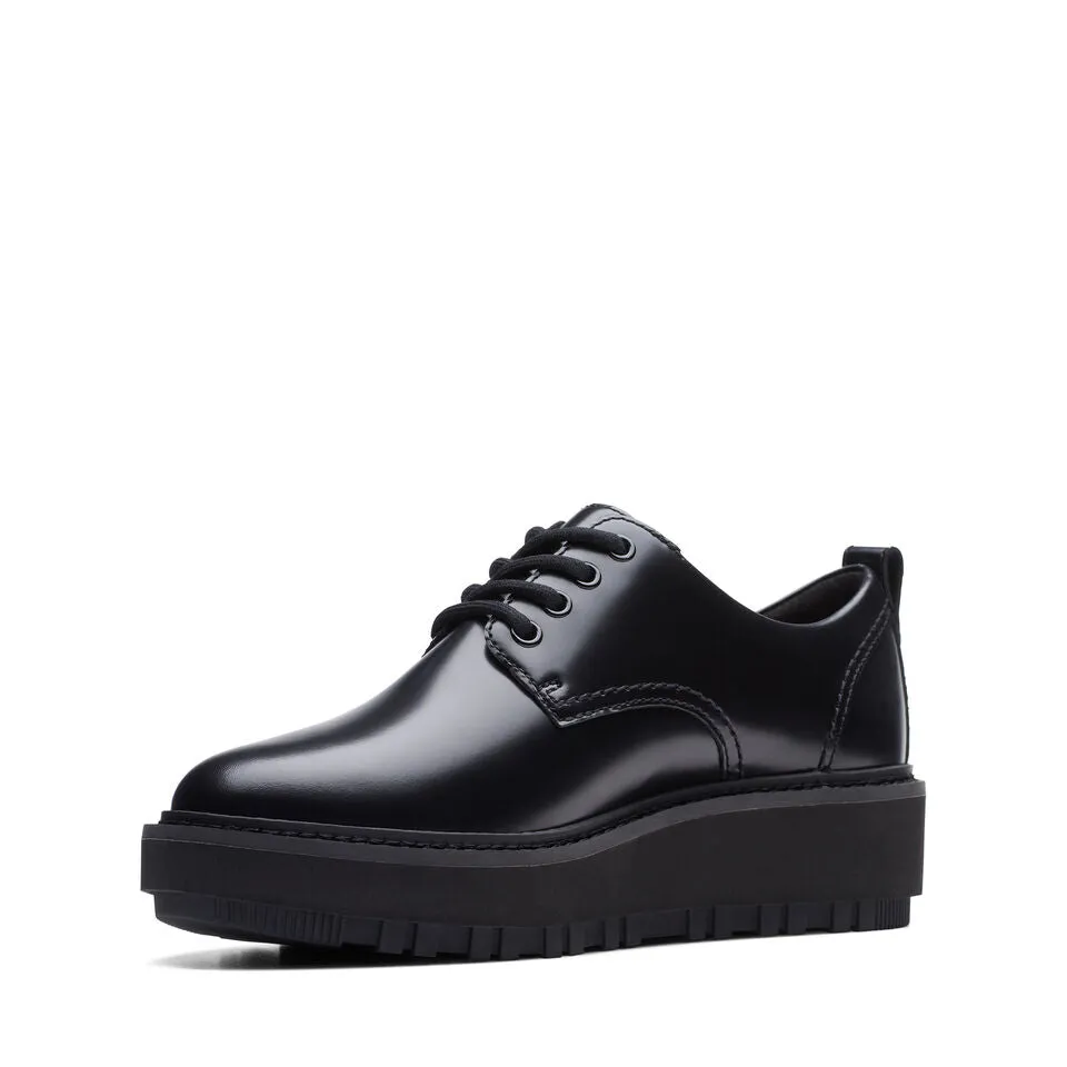 Clarks Women's OriannaW Derby Black Leather 26174819