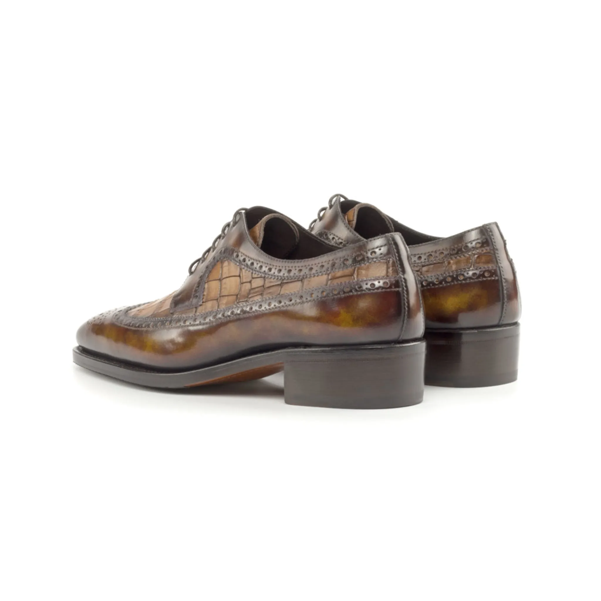 Croco & Patina Blucher Shoes