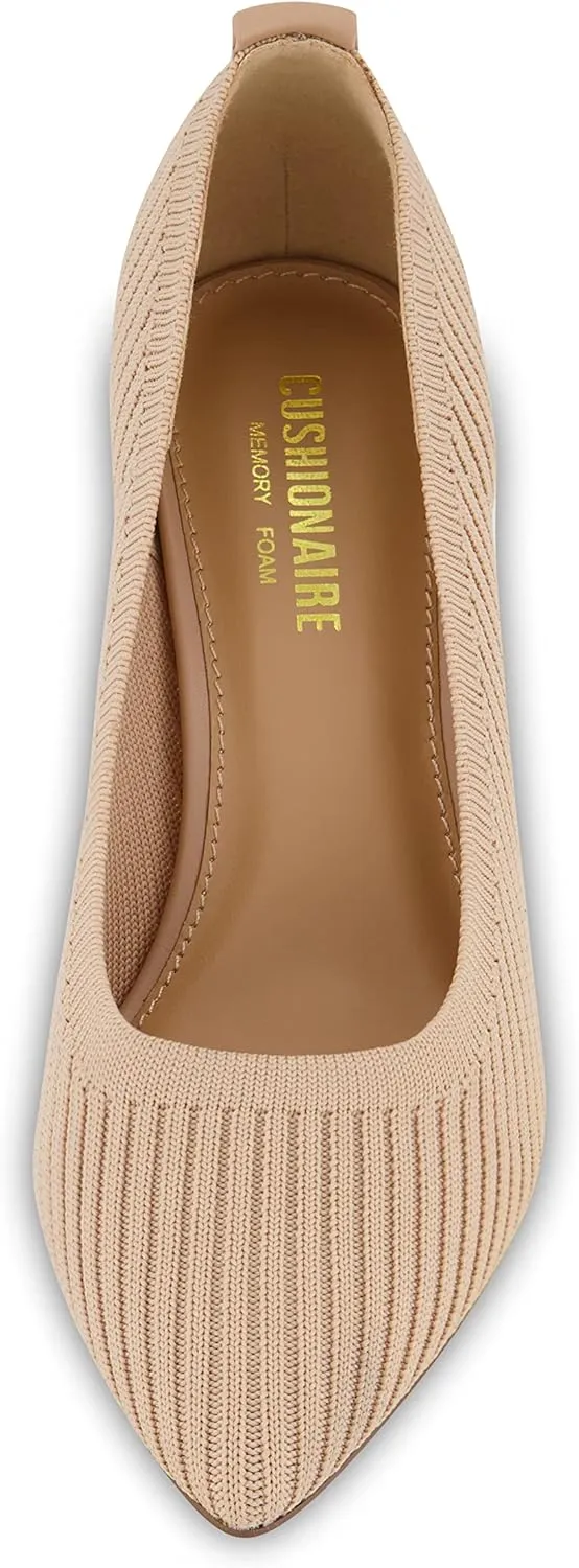 CUSHIONAIRE Women's Encore Knit Dress Pump with Memory Foam Padding, Wide Widths Available