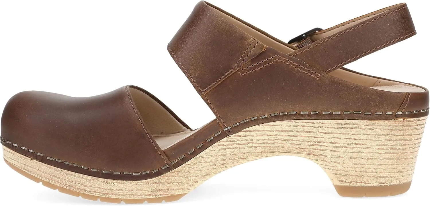 Dansko Lucia Closed-Toe Sandals for Women - Linings from Recycled Materials and Leather for Breathability- Lightweight Rubber Outsole for Long-Lasting Wear