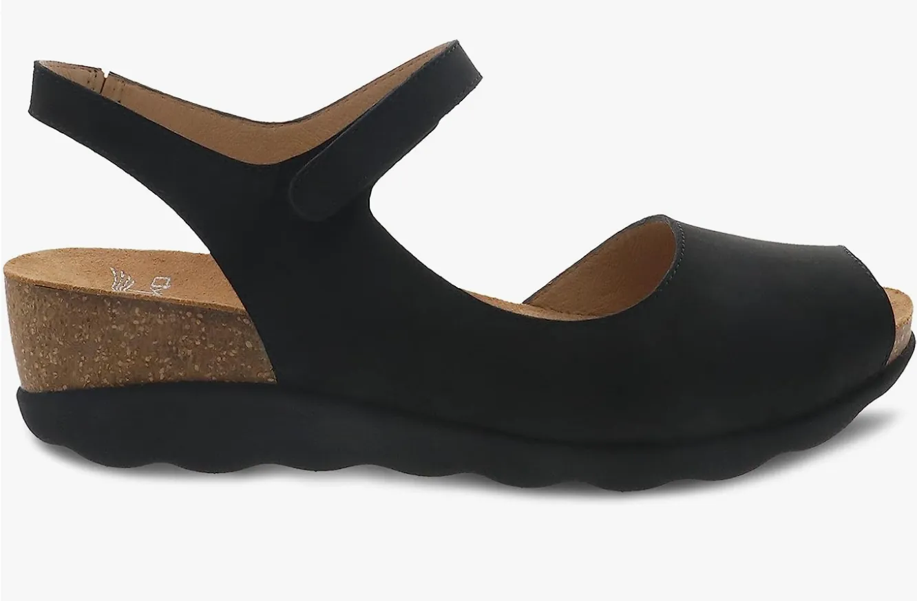 DANSKO Marcy Women's Cork Wedge Sandals Black