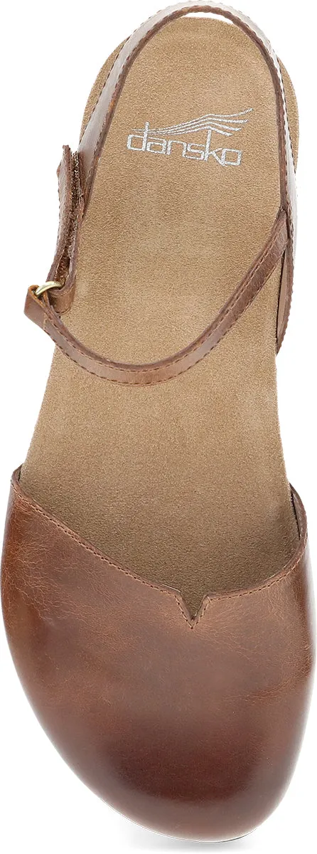Dansko Tan Waxy Burnished Rowan Women's Mary Jane Shoes 6025-155300