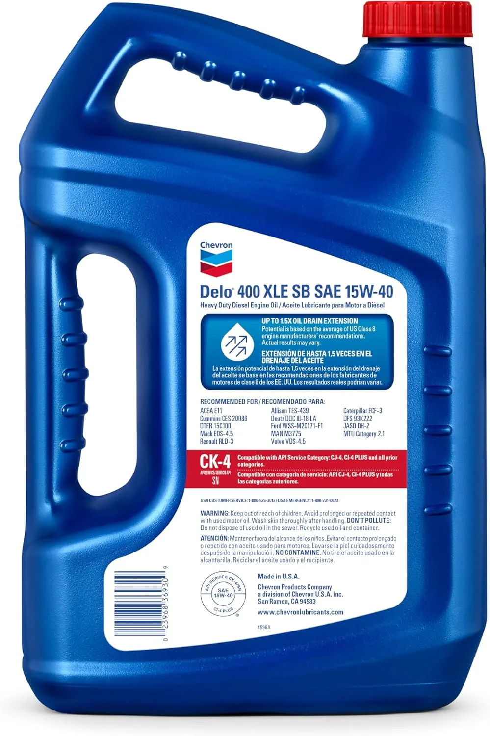 Delo 400 XLE Heavy Duty Synblend Diesel Engine Oil 15W-40, 1 Gallon, Pack of 1